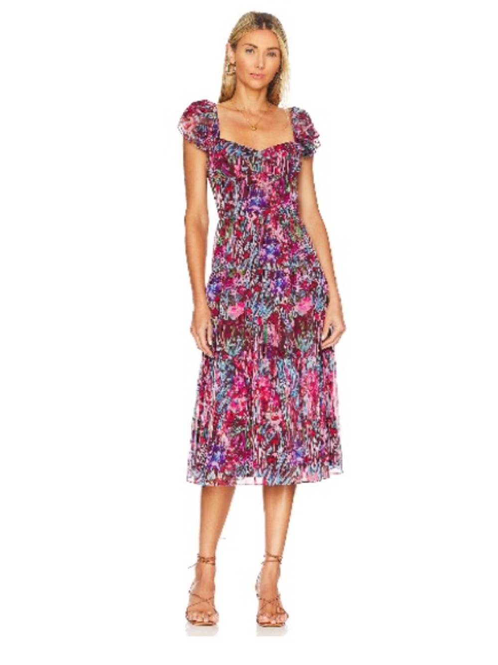 Amanda Uprichard Francia Midi Dress in Bloom